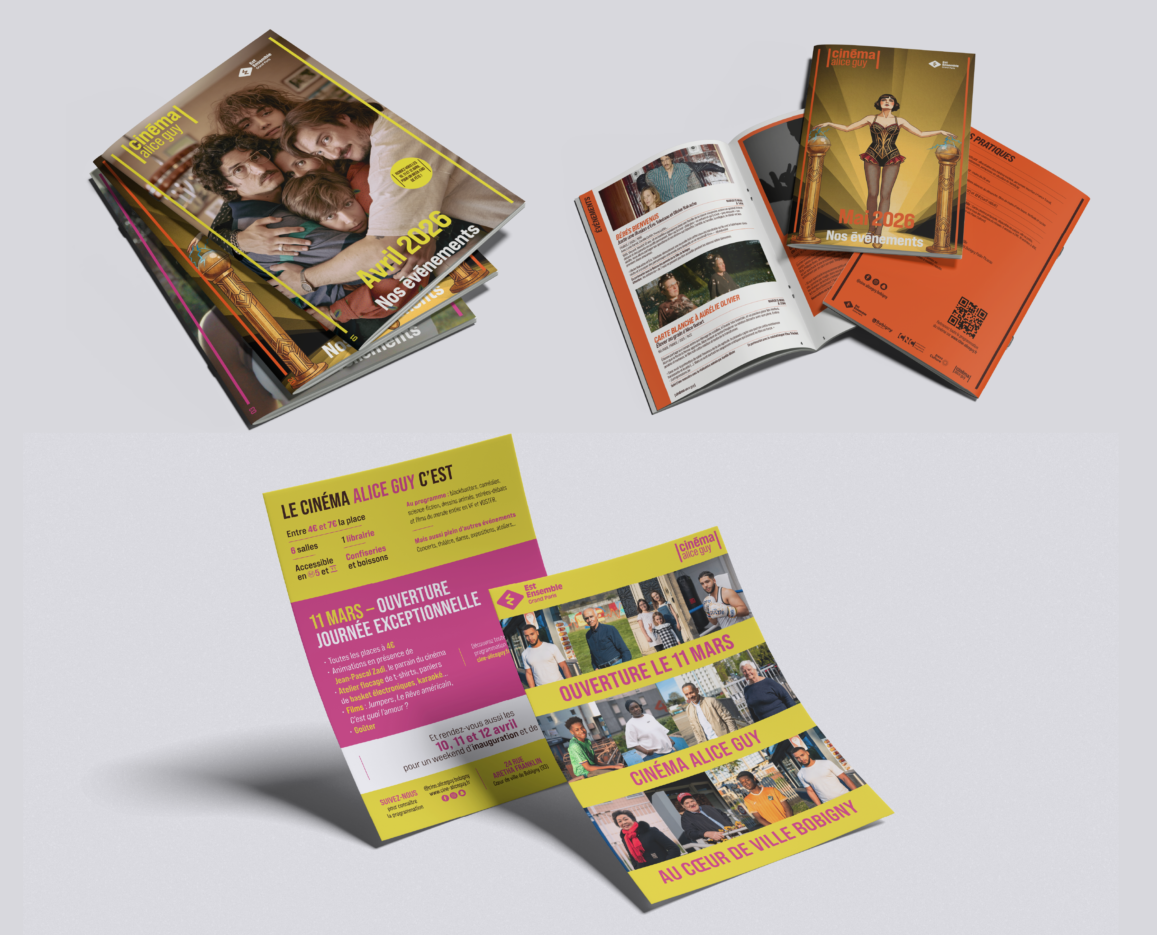 Livret de programme mensuel et flyer d'ouverture