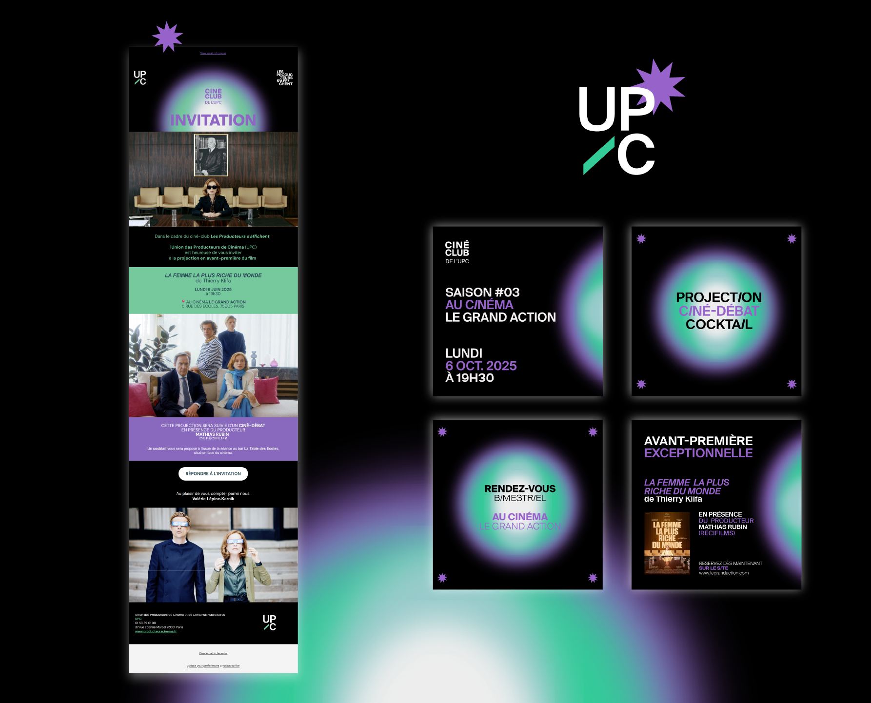 Ciné club de l'UPC - newsletter et posts Instagram