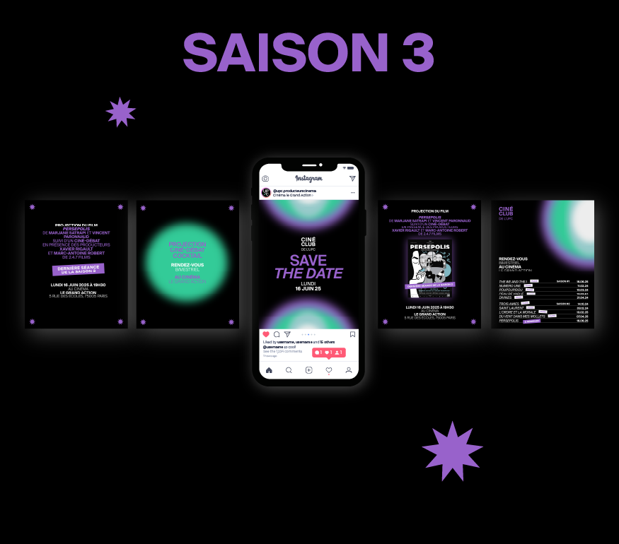 Ciné club de l'UPC - Posts Instagram