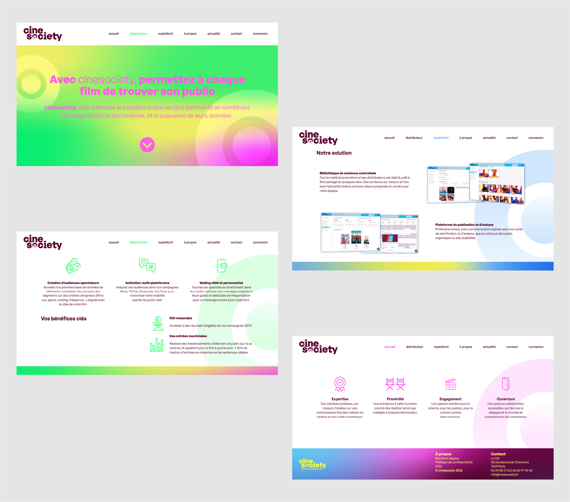cinesociety maquettes site web