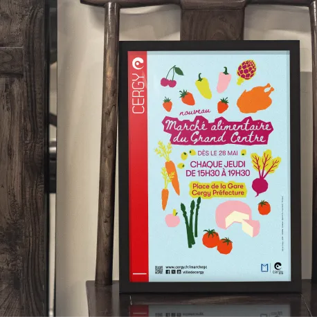 Affiche Marché alimentaire de Cergy