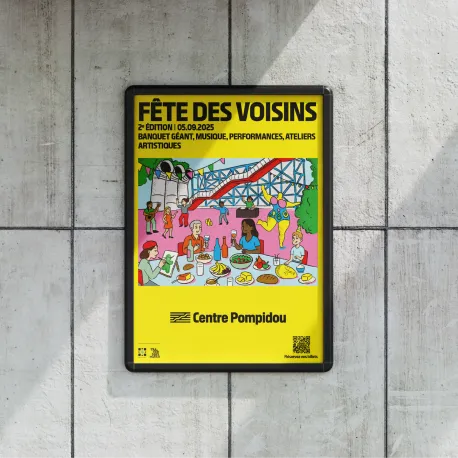Affiche illustrée Fête des voisins