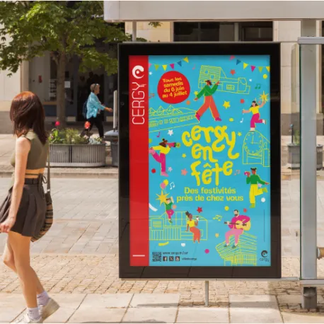Cergy en fête - affiche dans la rue